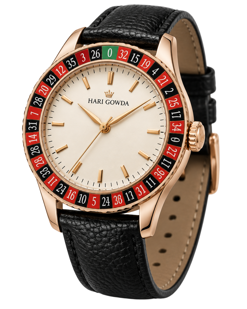 HARIGOWDA rose-gold roulette watch